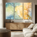 Green and Yellow Marble Fluid Effect Wall Art, Green and