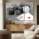 Poker Game Cards Wall Art Canvas, Multi Panel Wall Art