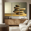 Fluvial Zen Stones Canvas Wall Art Print