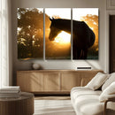 Horse at Sunset Wall Art Animal Canvas Print