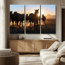 Horse Herd Wall Art Animal Canvas Print