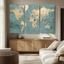 Classic World Map Canvas Print – Framed Vintage Map Wall by MyGreatCanvas | Canvas Wall Art Prints | Photo Prints & Wall Decor