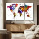 World Map Canvas Print – Detailed Map of the World Wall Art