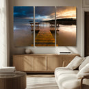Serene Lake Pier at Sunset Canvas Print | Landscape Canvas