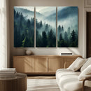 Captivating Misty Forest Wall Art Premium Canvas Print a