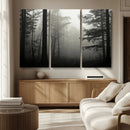 Misty Forest Wall Art Premium Canvas Print a Foggy and