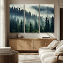Captivating Misty Forest Wall Art Premium Canvas Print a