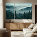 Captivating Misty Foggy Forest Wall Art Premium Canvas Print