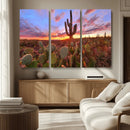 Arizona Desert Wall Art Canvas Print - Framed Deser Sunset