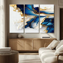 Gold Marble Art - Abstract Geode Gold And Blue Marble Shape