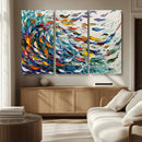Modern Abstract Fish Shoal Wall Art Canvas Print, Colorful by MyGreatCanvas | Canvas Wall Art Prints | Photo Prints & Wall Decor