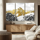 Gold Abstract Mountains Wall Art Print on Canvas, Nature