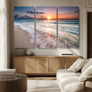 Sunset Beach Wall Art – Soothing Coastal Landscape, Ready to