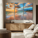 Serene Beach Sunset Wall Art | Coastal Ocean Canvas Print |