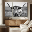 Texas Cow Longhorn Wall Art Canvas Print for Farm House Wall by MyGreatCanvas | Canvas Wall Art Prints | Photo Prints & Wall Decor