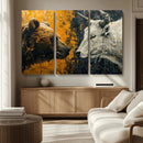 Bear and Bull Wall Art Canvas Print – Abstract Animal