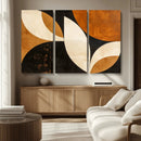 Geometric Abstract Wall Art Canvas Print, Mid Century Modern