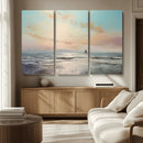Abstract Ocean Wall Art -  Boat Wall Art Canvas Print