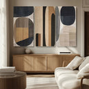 Abstract Minimalist Canvas Wall Art - Neutral Geometric
