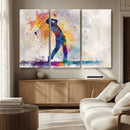 Watercolor Golf Swing Wall Art Canvas Print | Vibrant