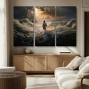 Jesus Walking on Water Wall Art Canvas Print - Religious