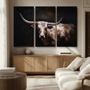 Texas Longhorn Wall Art Canvas Print | Western Ranch Decor |