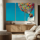 Carl Fredricksen, Up Movie Wall Art, Colorful Balloon House