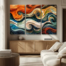 Abstract Wave Wall Art | Ready to Hang Framed Canvas Print |