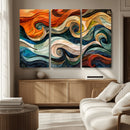Abstract Wave Wall Art | Ready to Hang Framed Canvas Print |