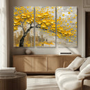 Yellow Blossom Tree Canvas Wall Art - Floral Abstract Modern