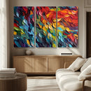 Vibrant Abstract Leaf Wall Art Canvas Print | Bold Colorful