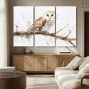 Barn Owl Wall Art on Branch | Stunning Canvas Print for