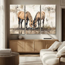 Vintage Horses Wall Art | Ready to Hang and Framed Triptych by MyGreatCanvas | Canvas Wall Art Prints | Photo Prints & Wall Decor