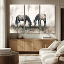 Chines Ink Style Vintage Horses Wall Art Canvas Print for by MyGreatCanvas | Canvas Wall Art Prints | Photo Prints & Wall Decor