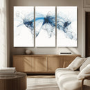 Flight Route Map Wall Art Canvas Print, Abstract Air Traffic
