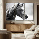 Horse Canvas Print - Winter Horse Snow Wall Art Canvas Print