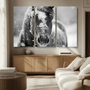 Black and White Horse Winter Wall Art | Ready to Hang and