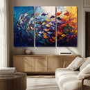 Vibrant Abstract Fish Swarm Art – Colorful Fish Inspired