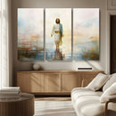 Framed Jesus Walking on Water Wall Art - 3-Panel Christian