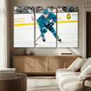 San Jose Sharks Ice Hockey Player Wall Art Canvas Print