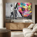Banksy Print - Street Art Canvas Wall Art - Kids Revealing