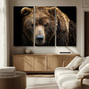 Grizzly Brown Bear Canvas Wall Art, Wildlife Animal Canvas