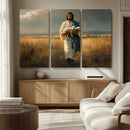 Jesus Shepherd Wall Art | Ready to Hang Triptych Canvas of
