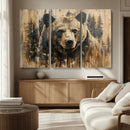 Majestic Grizzly 399 Bear Wall Art | 3-Panel Rustic Canvas