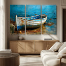 Vintage Boat on Tranquil Waters | Coastal Wall Art for