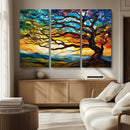 Vibrant Mosaic Tree of Life Wall Art | Stained Glass Style