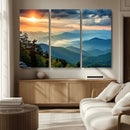 Sunrise Over Mountain Range Wall Art Canvas Print, Farmhouse