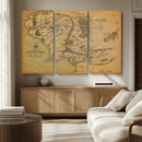 Middle Earth Map Canvas Wall Art – Vintage Fantasy Map
