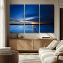 Blue Sunset Ocean Canvas Wall Art Print – Serene Coastal by MyGreatCanvas | Canvas Wall Art Prints | Photo Prints & Wall Decor