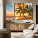 Tropical Sunset Beach Canvas Wall Art Print – Vibrant Palm by MyGreatCanvas | Canvas Wall Art Prints | Photo Prints & Wall Decor